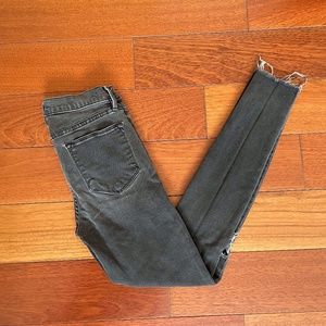 Frame Denim Le High Skinny Jeans Distressed Dark Gray 27